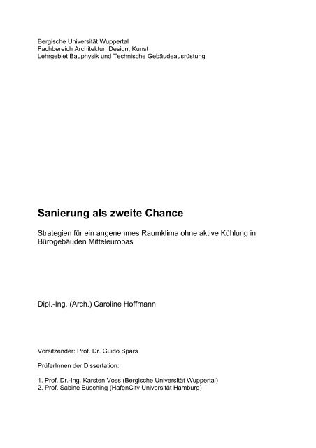 Sanierung als zweite Chance - Bergische Universität Wuppertal