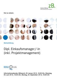 Dipl. Einkaufsmanager/-in (inkl. Projektmanagement) - zB. Zentrum ...