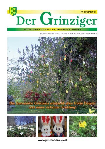 Der Grinziger Ausgabe 21 (7,24 MB) - Gemeinde Grinzens - Land Tirol