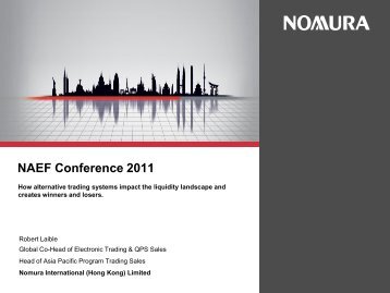 NAEF Conference 2011 - Nomura
