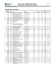 Quiz List—Reading Practice - Tift County Schools