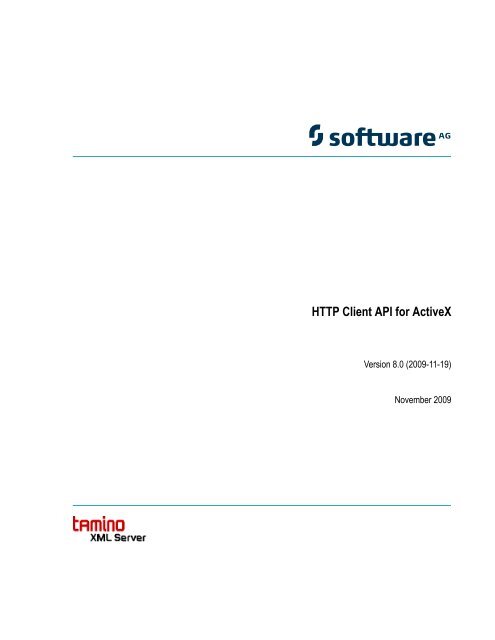 HTTP Client API for ActiveX - Software AG Documentation
