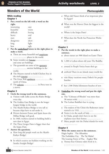 Activity Worksheet - Penguin Active Reading ... - Longman Japan