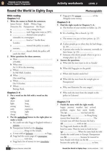 Activity Worksheet - Penguin Active Reading ... - Longman Japan