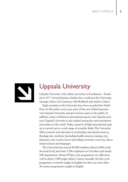 Uppsala Universitet – International student guide 2012/2013