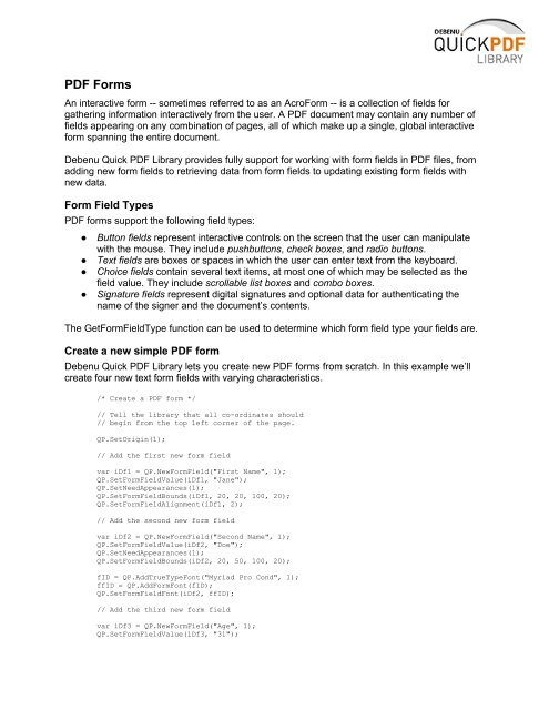 Debenu Quick PDF Library 9 Developer Guide