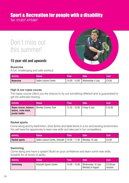 Active Angus 2012 - Summer Sports and Activities ... - Angus Council