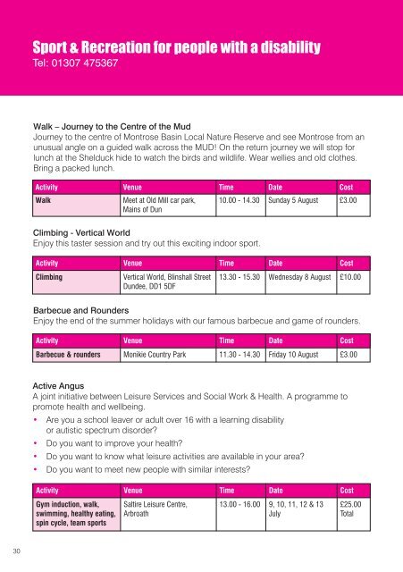 Active Angus 2012 - Summer Sports and Activities ... - Angus Council