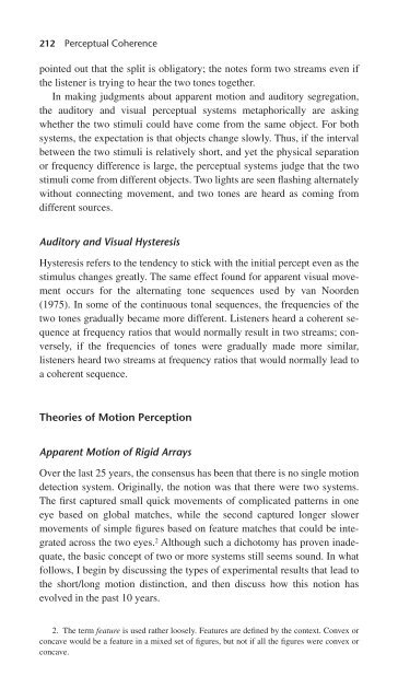 Perceptual Coherence : Hearing and Seeing