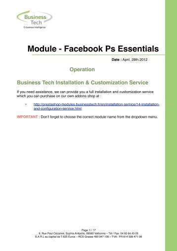 Module - Facebook Ps Essentials