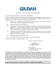 NOTICE OF ANNUAL MEETING OF SHAREHOLDERS To ... - Gildan