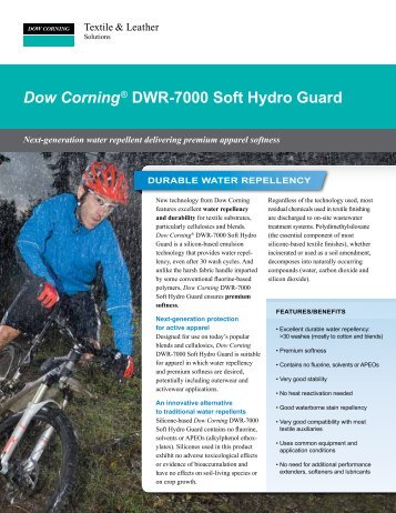 Dow Corning® DWR-7000 Soft Hydro Guard Water Repellent for ...