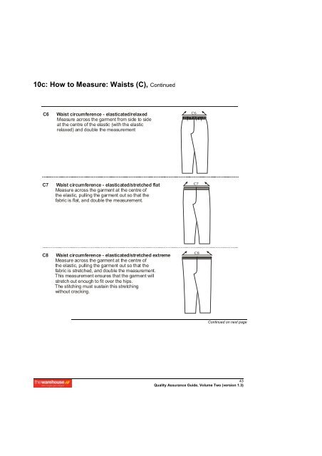 6a Garment Specification Form - The Warehouse