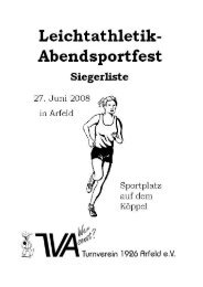 Siegerliste Abendsportfest 2008 - TV 1926 Arfeld