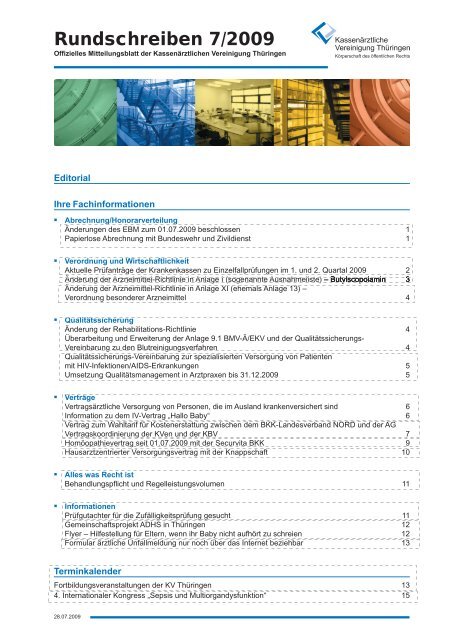 Inhalt960 KB - Kassenärztliche Vereinigung Thüringen