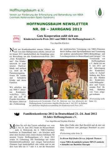 hoffnungsbaum newsletter nr. 08 – jahrgang 2012