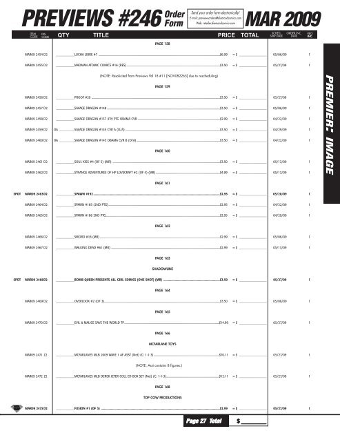 PREVIEWS #246Order Form - oldercomics