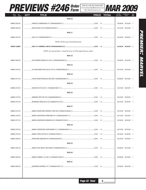 PREVIEWS #246Order Form - oldercomics