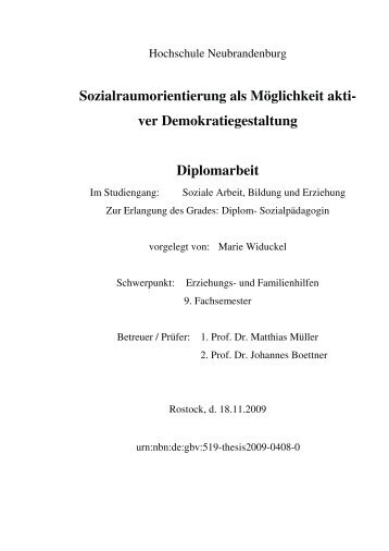 Sozialraumorientierung als Möglichkeit akti - Digitale Bibliothek NB ...