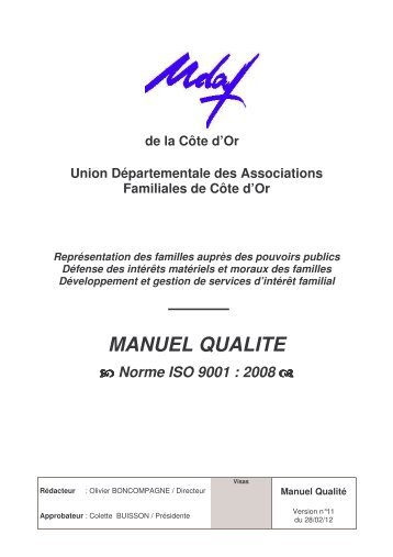 Manuel Assurance Qualité - Unaf
