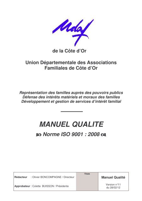 Manuel Assurance Qualité  Unaf