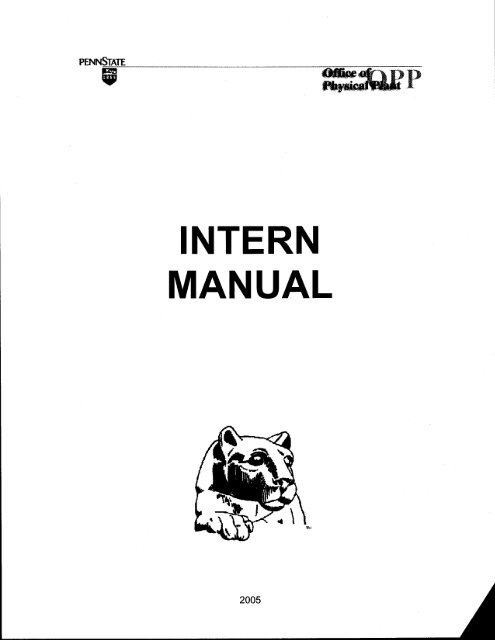 intern manual - Office of Physical Plant - Pennsylvania State University