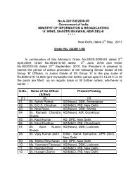 Order No 24/2011-IIS Extension of adhoc - Ministry of Information ...