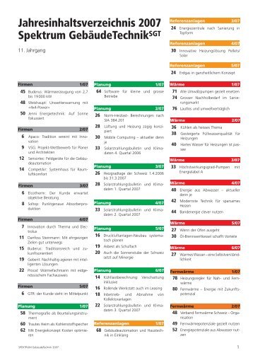 Jahresinhaltsverzeichnis SGT 2007 (PDF) - Robe Verlag