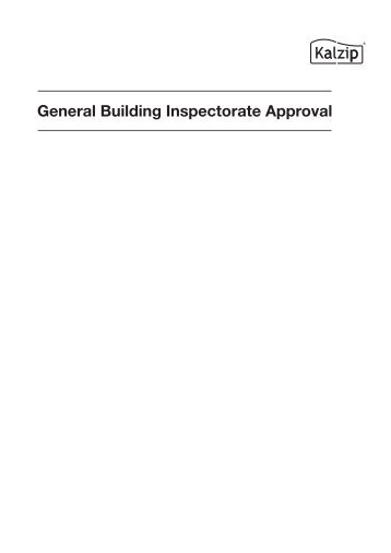 General Building Inspectorate Approval - Kalzip