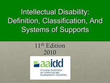 Intellectual Disability: Definition, Classification, And Systems ... - aaidd