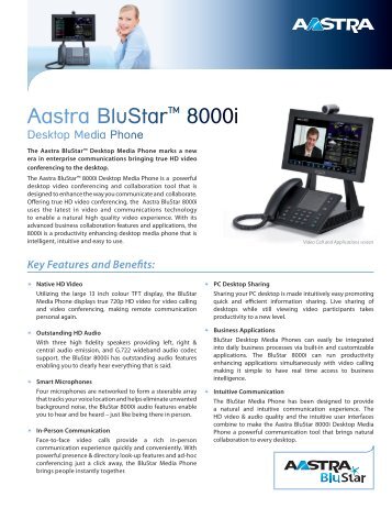 Aastra BluStar™ 8000i Desktop Media Phone