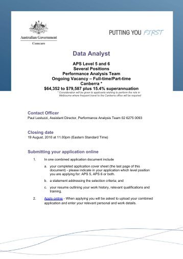 Data Analyst - Comcare
