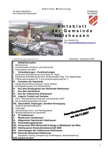 Amtsblatt der Gemeinde Holzhausen