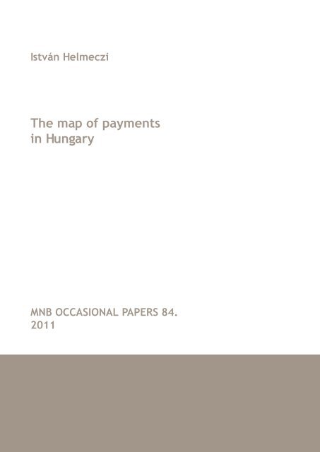 The map of payments in Hungary - Magyar Nemzeti Bank
