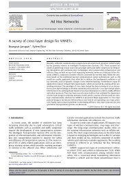 A survey of cross-layer design for VANETs - Electrical & Computer ...