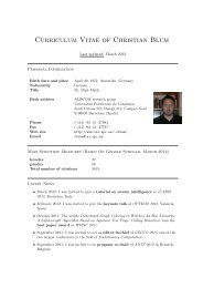 Curriculum Vitae of Christian Blum - UPC