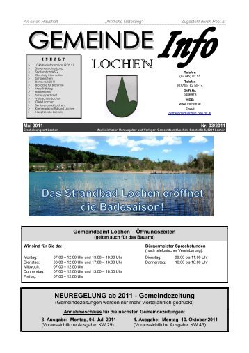 NEUREGELUNG ab 2011 - Gemeindezeitung - Lochen