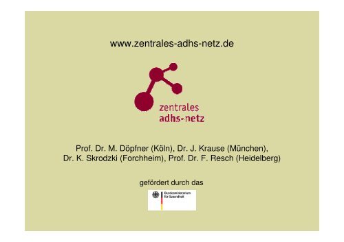 Leitlinienorientierte ADHS-Behandlung - Referat von Prof. Dr ...