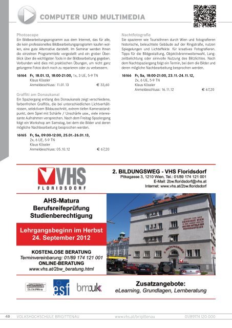 VHS BRIGITTENAU - Verband Wiener Volksbildung