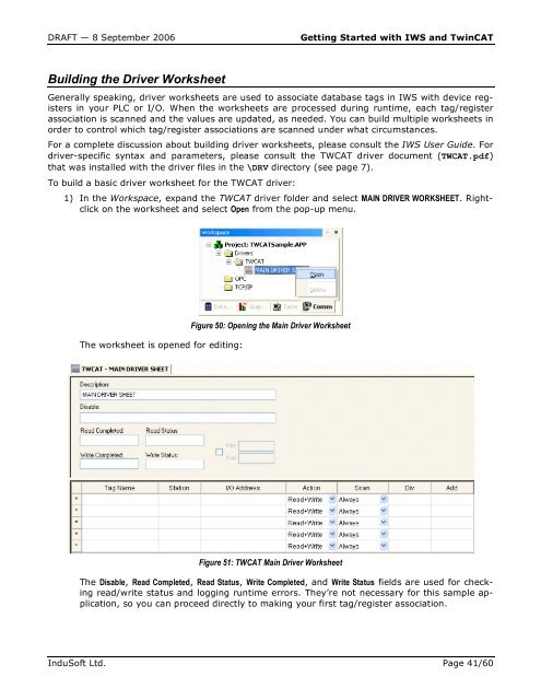 Getting Started with IWS and TwinCAT Contents - InduSoft