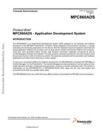 MPC860ADS - Freescale Semiconductor