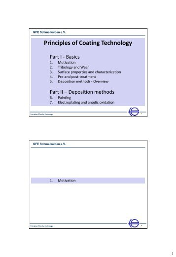 Principles of Coating Technology