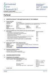 Download MSDS of furfural - International Furan Chemicals BV