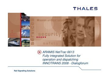 ARAMIS NetTrac 6613 Fully integrated Solution for operation and ...