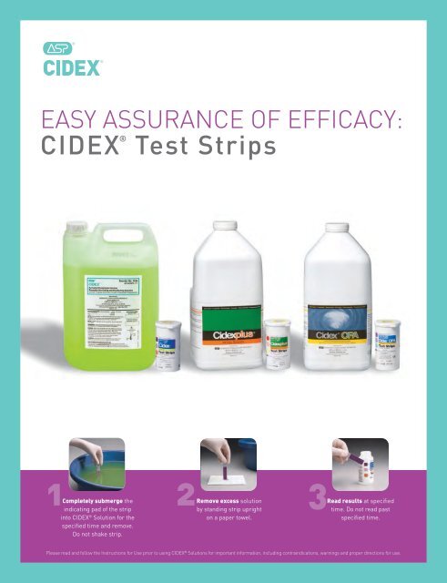 CIDEX ® Test Strip Usage Instructions
