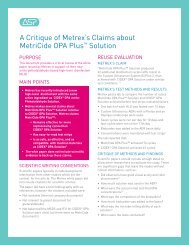 A Critique of Metrex's Claims about MetriCide OPA Plus™ Solution