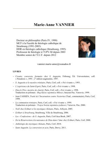 Marie-Anne VANNIER - Université de Metz