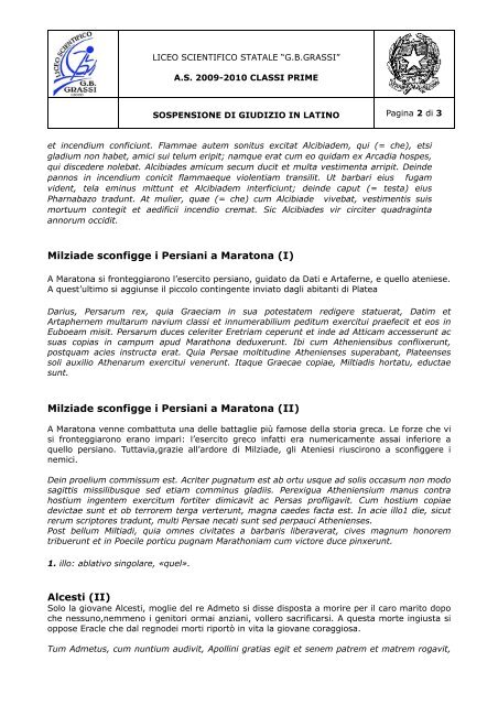 Morte di Alcibiade - da Nepote - Liceo Scientifico GB Grassi