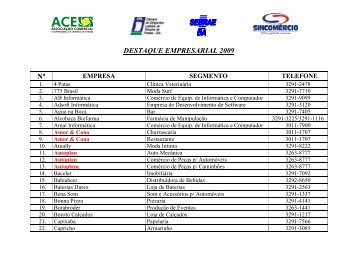 DESTAQUE EMPRESARIAL 2009 Nº - Guia Extremo Sul