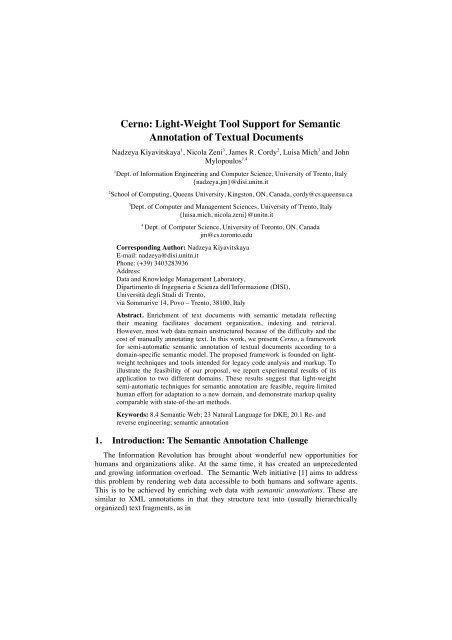 Cerno: Light-Weight Tool Support for Semantic Annotation - CiteSeerX